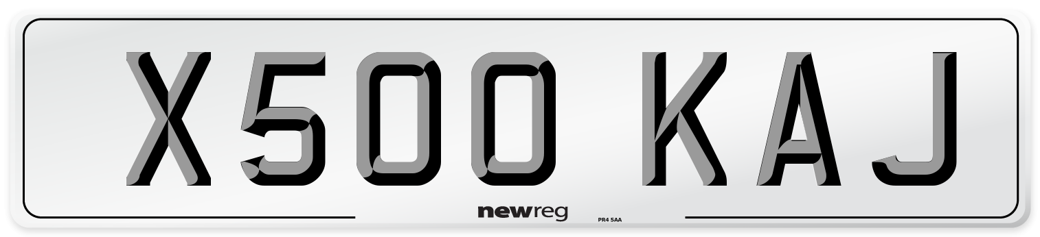 X500 KAJ Number Plate from New Reg